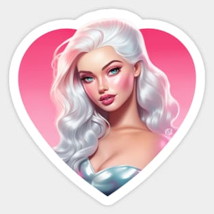 Barbie in Gradient Heart - Romantic - Valentines day Sticker